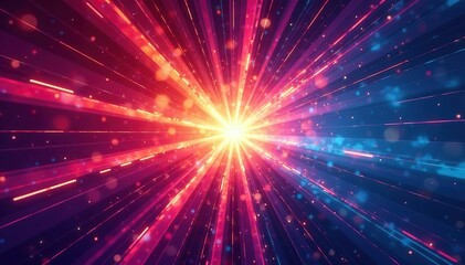 Fototapeta premium Abstract starburst vector graphic, radiating lines, dynamic energy , illustration, geometric, contemporary