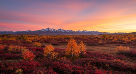 Obraz premium Mountain Landscape Sunset Autumn Colors