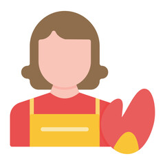 Naklejka premium Firefighter Female icon vector image. Can be used for Emergency Service.