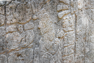 Coba Maya Ruins sign fonts panel board and information Mexico.