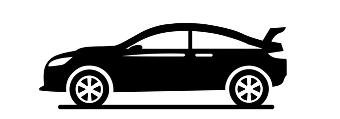 Black Car Side vector illustration