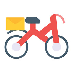 Mail Bike icon vector image. Can be used for Postal Service.