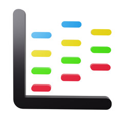 3d chart with colored bars.