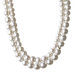 Obraz premium Classic Three Strand Pearl Necklace Fl isolated on a transparent background. High quality PNG, commercial use.