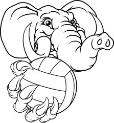 Elephant Volleyball Volley Ball Animal Mascot