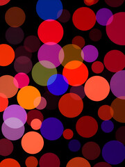 Multicolored Circles on a Black Background