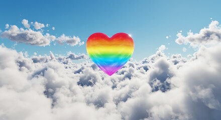 Fototapeta premium Rainbow Heart's Ascent
