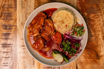 Chicken stew with rice and vegetables