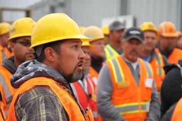 Safety Training Led by Worker in Construction Gear
