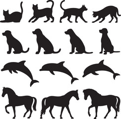 Sitting Dog Silhouette with Wagging Tail

Dog Walking with Owner Vector Design

Playful Puppy Running Silhouette Art

Guard Dog Alert Pose Vector Scene

Dog and Bone Minimalist Silhouette