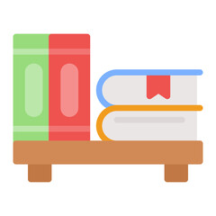 Bookshelf icon vector image. Can be used for Nursing Home.
