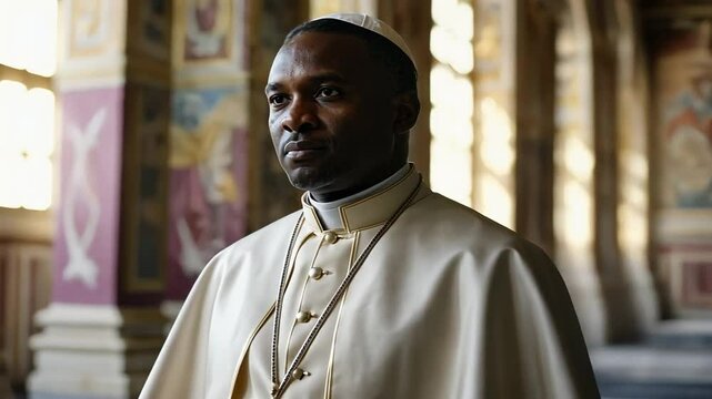 Black cardinal in the Vatican.