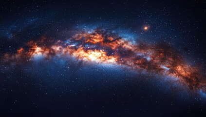 Obraz premium Cosmic expanse of space featuring vibrant nebulae.