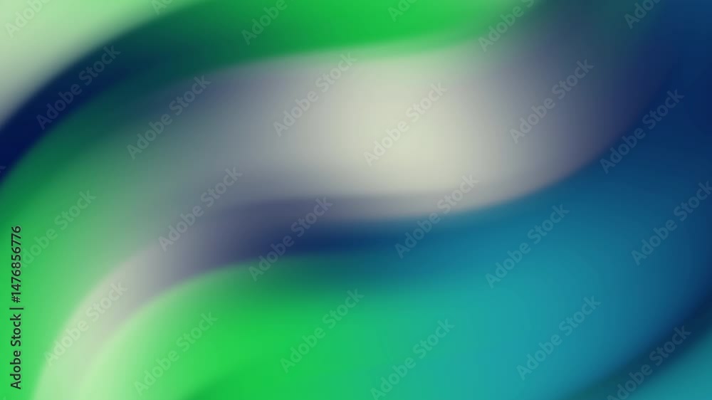 Poster Abstract Flowing Gradient Animation with Green, Blue and White Color Transitions