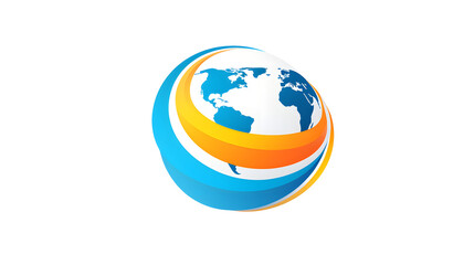 Fototapeta premium Spiral Globe Logo Element Vector Illustration for Branding and Marketing