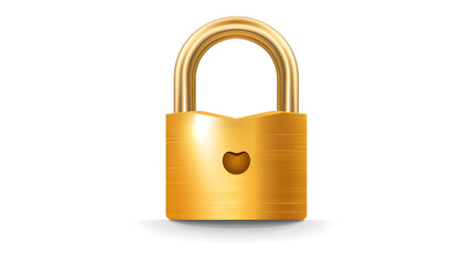Naklejka premium Golden Realistic Padlock Cartoon Vector Illustration for Security Concepts