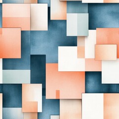 Fototapeta premium Abstract Geometric Background with Blue and Orange Squares and Rectangles.