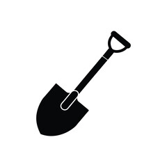 shovel icon of silhouette vector illustration