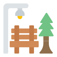 Public Park icon vector image. Can be used for Public Utilities.