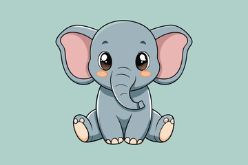  cute elephant colorful Vector