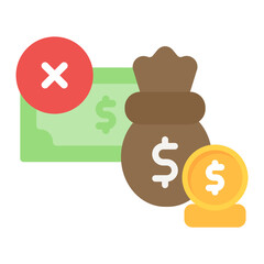 Loan Denial icon vector image. Can be used for Loan.