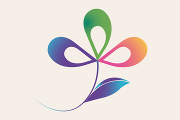 Abstract Rainbow Swirl Flower Vector Design