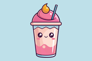  cute bubble tea colorful Vector