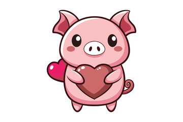 Fototapeta premium cute pig colorful Vector