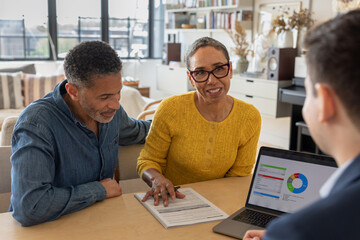 Couple Engaging with Advisor in Home Setting