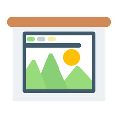 Portfolio Showcase icon vector image. Can be used for Freelancer.