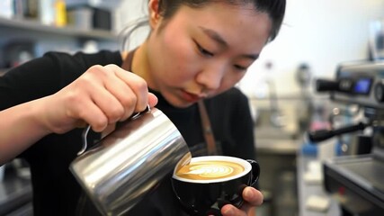 Latte Art Pour_ Barista Making Coffee _ Cafe & Espresso Tutorial