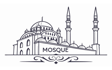 Mosque logo with new style and design 
