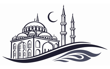 Mosque logo with new style and design 