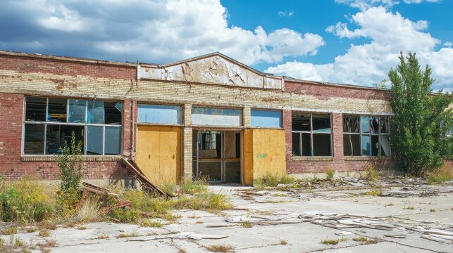 A dilapidated school building