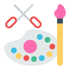 Art and Crafts icon vector image. Can be used for Elderly Care.