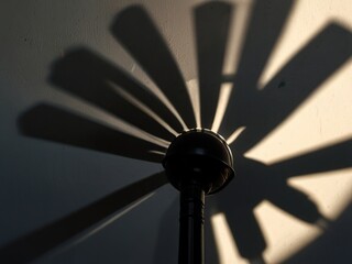 wind turbine in front of a black background