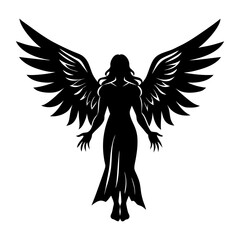 Angel Silhouette vector illustration