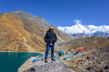 Alpinista en el Everest Base Camp Trek 