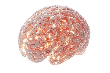 Brain with a red glow surrounding it