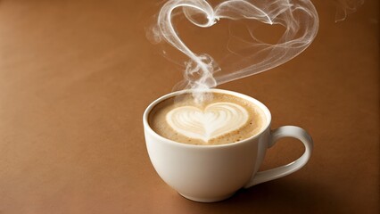 Heart Latte Art with Crescent Moon Steam - Cozy Coffee Design