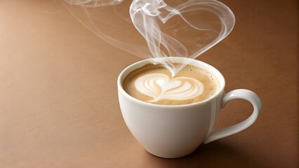 Dreamy Coffee Moment Heart Latte Art with Moon-Shaped Steam