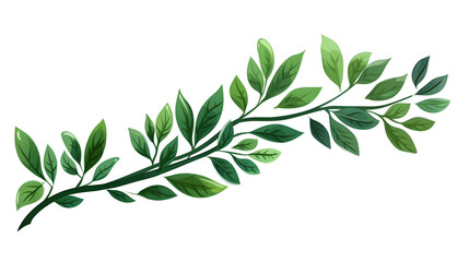 Obraz premium Detailed Grunge Exotic Branch Leaves of Natural Plant Cartoon Illustration Art