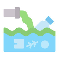 Fototapeta premium Water Pollution icon vector image. Can be used for Water Crisis.