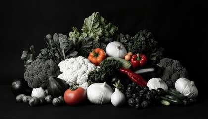 Colorful assortment of fresh vegetables