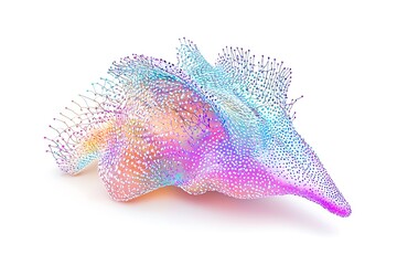 Colorful, abstract, and somewhat fuzzy image of a fish