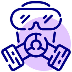 chemical mask vector mixed outline icon