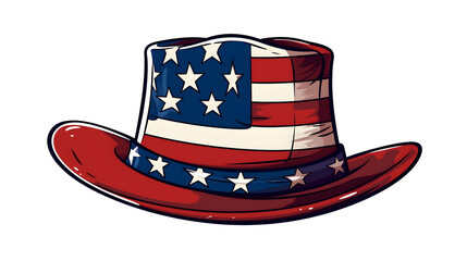 Grunge USA hat patriotic cartoon vector illustration symbolizing American nation pride