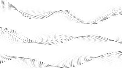 Abstract dotted halftone flowing wavy lines. Digital motion element for modern design.