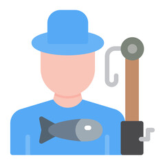 Fisherman icon vector image. Can be used for Fish and Seafood.