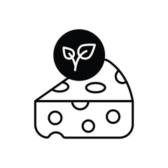 Vegan Cheese vector icons stock illustration
